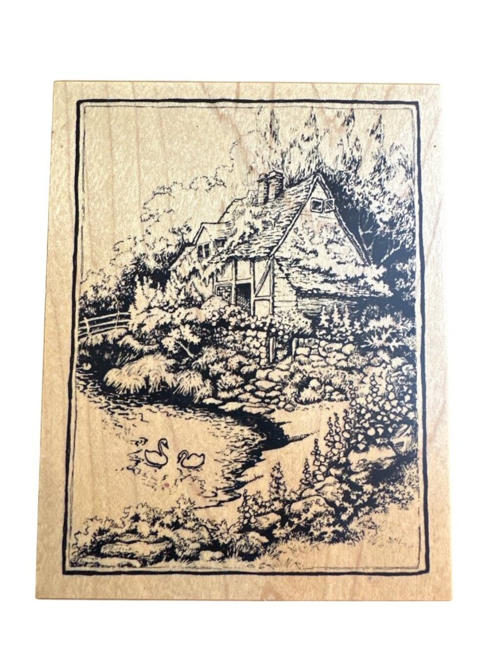 PSX English Cottage Scene Wiid Rubber Stamp K-2251